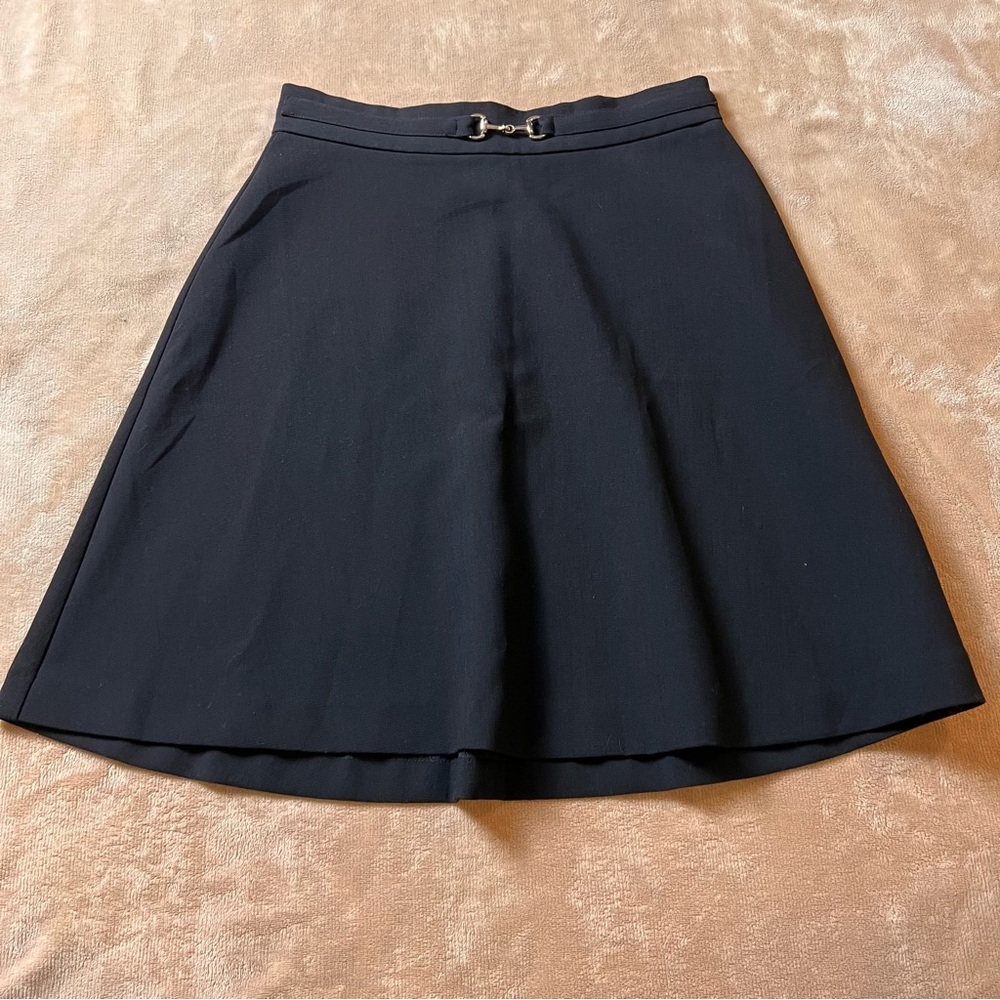 H&M Black Flowy A-Line Circle High Waisted Mini Skirt w Belt Detail - Size 4